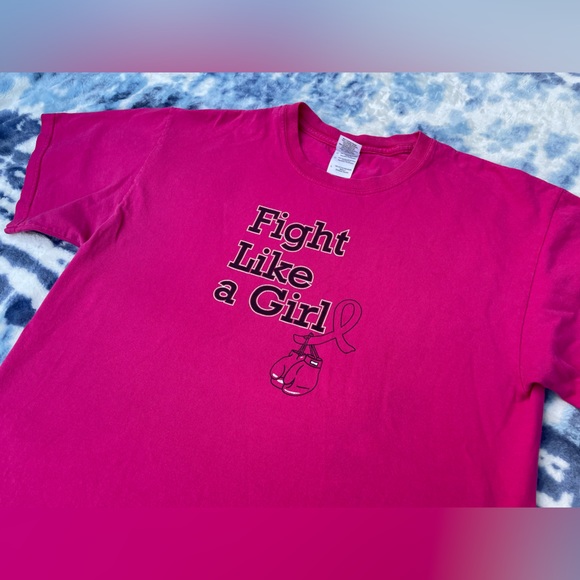 Oct. is Coming Fight Like A Girl Breast Cancer Ribbon Boxing Glove Unisex Large - Picture 2 of 5